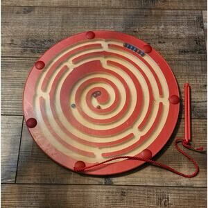 Round Wooden Magnetic Maze Box 22